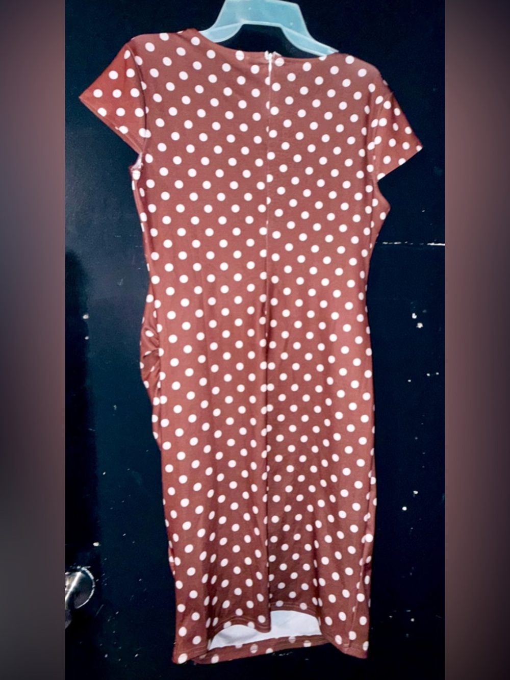 Kids Polka Dot One-Piece Dress - Rust with White Dots